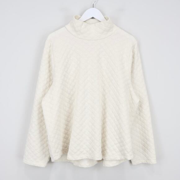 NWT J. Crew Factory Quilted Mockneck Pullover Sweatshirt In Ivory Size 2XL - Picture 3 of 8